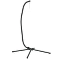 Hammock Chair Stand for Indoor or Garden Use Adjustable Steel Frame Black AOSOM