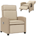 Rattan Garden Recliner Chair with Adjustable Backrest Cushion and Footrest Yellow Beige by Outsunny