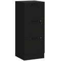 3 Drawer Office Filing Cabinet with Lock and Adjustable File Bars for A4 Storage Black