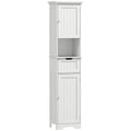 Slim Bathroom Storage Cabinet With Motion Sensor Lighting For Small Spaces White AOSOM