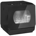 Mini Table Top Dishwasher 6 Programmes With Built In 6L Tank Ideal For Small Kitchens Black