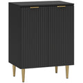 Adjustable Sideboard with Storage Shelves Ideal for Living Room or Hallway Black AOSOM