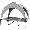 Elevated Dog Bed With Breathable Mesh For Large Pets Ideal For Hot Weather Light Grey