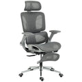 Ergonomic High Back Mesh Office Chair With Lumbar Support For Home Workspaces Grey AOSOM