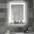 Large LED Bathroom Vanity Mirror with Shelf Smart Touch Anti Fog and 3 Light Settings White