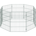 Dog Playpen for Small Dogs Indoor Outdoor Safe Flexible Pet Enclosure Green AOSOM