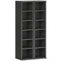 CD and Media Storage Shelves Set of 2 with Adjustable Compartments Black AOSOM