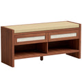 Hallway shoe storage bench with cushioned seat and drawers by Homcom