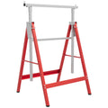 Adjustable Steel Saw Horse Set of 2 for DIY and Woodworking with Foldable Design Red AOSOM