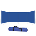 Foldable Camping Windbreak With Steel Poles And Carry Bag For Beach Shelter Privacy Blue AOSOM