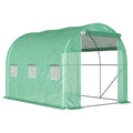 Large Steel Frame Polytunnel Greenhouse With Roll Up Door For Garden Growing Green AOSOM