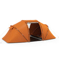 Outsunny 4 Man Camping Tent, UV Protection Tunnel Tent with 2 Bedrooms and Living Area, Large Hiking Sun Shelter, 430 x 240 x 170 cm, Orange