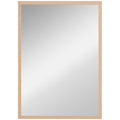 HOMCOM Wall Bathroom Mirror, 70 x 50 cm Wall-Mounted Mirror for Living Room, Bedroom, Hallway, Natural Wood AOSOM