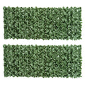 Dark Green 2 Piece Artificial Leaf Hedge Screen For Garden Privacy And Outdoor Decor