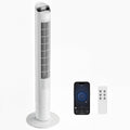 Tower Fan for Bedrooms and Living Rooms with Quiet Operation and Smart Controls White AOSOM