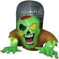 Homcom inflatable Halloween zombie climbing from a tombstone, studio shot on white