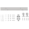 Sliding Door Hardware Kit for Quiet Wooden Doors Indoor or Outdoor Use Silver Tone AOSOM