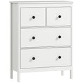 Chest of Drawers for Clothes and Bedding Storage with Smooth Quiet Drawers White AOSOM