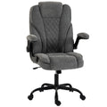 Office Chair with Flip Up Armrests for Space Saving Comfort and Adjustable Height Grey