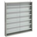 Graphite Wood Effect Display Cabinet with Glass Doors and Six Shelves