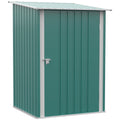 Metal Lean To Garden Storage Shed for Weatherproof Tool Organisation Green