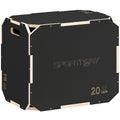 Wooden Plyo Jump Box Non Slip Surface For Home Fitness And Cardio Workouts Natural AOSOM