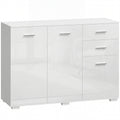 Sideboard with Adjustable Shelf for Organised Storage High Gloss White AOSOM