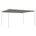 Light Grey Retractable Pergola Shade Cover Replacement Canopy for 4 x 3 m Pergola by Outsunny