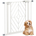 Pressure Fit Stair Gate for Dogs with Auto Close Door and Double Locking System White