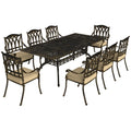 Nine Piece Cast Aluminium Garden Dining Set Bronze Finish by Outsunny