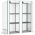 Three Tier Mini Greenhouse White Portable Plant Grow House by Outsunny