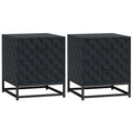 Set of 2 Black Bedside Tables with Drawers and Steel Legs for Bedroom or Living Room by HOMCOM