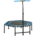 Adjustable Fitness Rebounder Trampoline With LED Lights For Low Impact Workouts Blue AOSOM