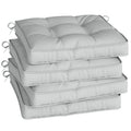 Garden Chair Cushions Set of 4 for Extra Comfort and Support Light Grey Outsunny
