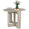 Grey Drop Leaf Dining Table for Small Kitchens and Dining Rooms, Space Saving Design by HOMCOM