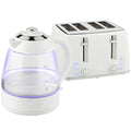 4 Slice Toaster and 17L Rapid Boil Kettle Set With Adjustable Controls Cream AOSOM