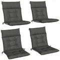 Garden Chair Cushion Set for Outdoor Comfort with Head and Back Support 4 Pack Dark Grey Outsunny