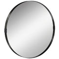 Round Shatterproof Wall Mirror for Hallways or Bathrooms Ready to Hang Black Homcom