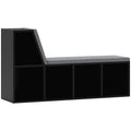 HOMCOM 2 Tier Modern Bookcase Bookshelf with Removable Cushions for Living Room AOSOM