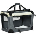 Grey 60cm Foldable Pet Carrier With Cushion for Miniature Dogs and Cats by PawHut