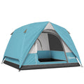 Dome Camping Tent for 3 People Quick Setup Waterproof Shelter with Mesh Windows Navy Blue