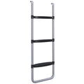 Galvanised Steel Trampoline Ladder 2 or 3 Steps Outdoor Accessory for 6ft to 16ft Trampolines by SPORTNOW AOSOM