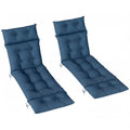 Lounger Cushions Set of 2 for Outdoor Recliners with Tie Fastenings Navy Blue Outsunny