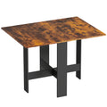 Folding Dining Table for Small Spaces Seats Up to 6 Converts to Desk Rustic Brown Black AOSOM