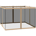 Universal Gazebo Mesh Sidewall Netting for Canopy Tents Keeps Insects Out Beige AOSOM