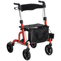 Rollator Walker with Padded Seat and Storage for Resting on Walks and Shopping Red
