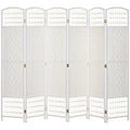 6 Panel Folding Room Divider for Instant Privacy and Flexible Space Separation White