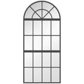 Hallway Wall Mirror Set 3 Piece Arched Design to Brighten and Open Up Spaces Black Homcom