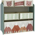 Kids Toy Storage Unit with 6 Fabric Bins Ideal for Bedrooms and Playrooms, Green