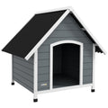 Wooden Outdoor Dog Kennel With Removable Floor for Large Breeds Anti Corrosion Wood Grey